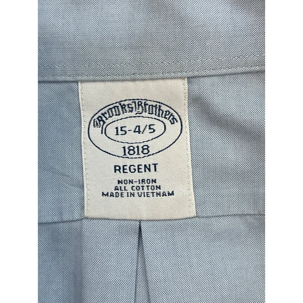 Brooks Brothers Shirt Mens 15 - 34/35 Blue 100% Cotton Regent Button Up
